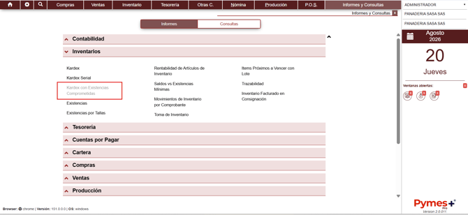 Inventario comprometido 18