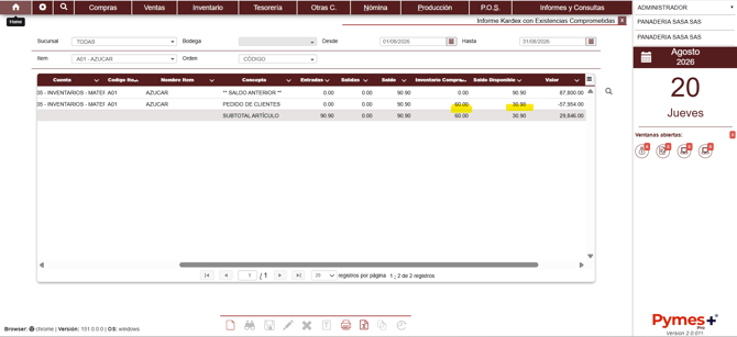 Inventario comprometido 6