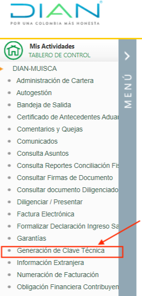 ¿Cómo solicito la clave técnica del documento soporte en la DIAN?