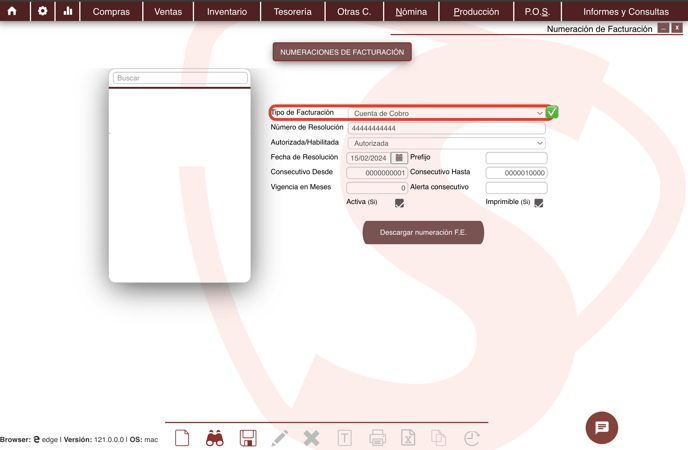 ESTRUCTURACION CONTABILIDAD VENTAS CREAR NUMERACION CUENTA DE CORBO