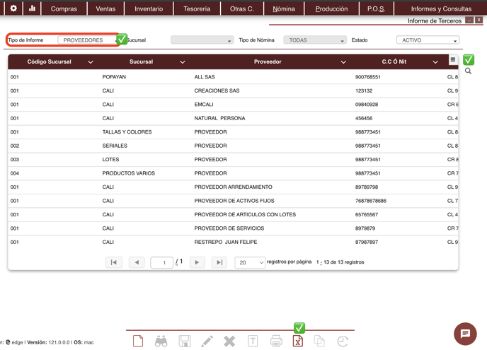 INFORME TABLAS PROVEEDORES