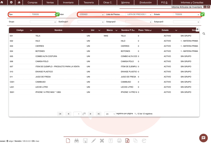 INFORMES TABLAS ARTICULOS