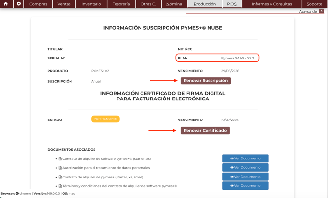 Renovación suscripción