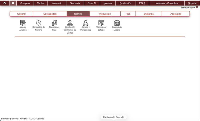 Configuración calendario laboral