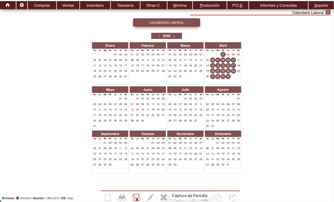 Marcación de días laborales