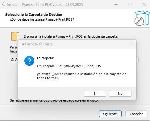 Desea realizar la instalación