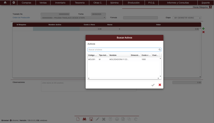 configuración maquina para producción 3