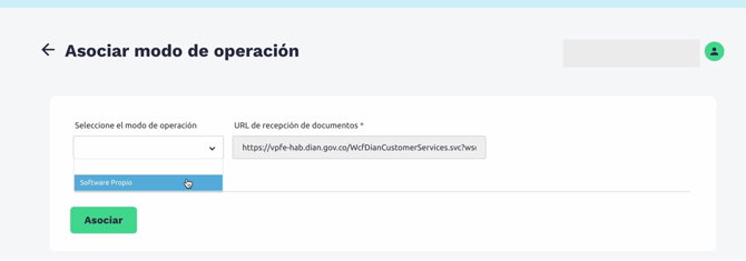 Asociar modo de operación DS