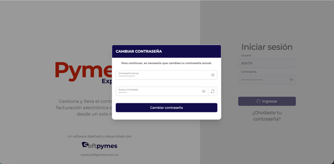 Cambiar contraseña