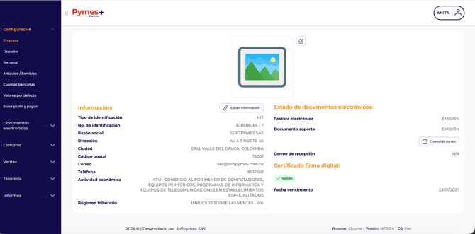 Edición empresa