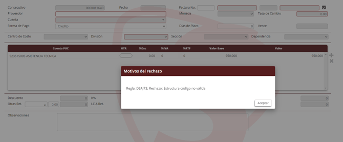 Error zona