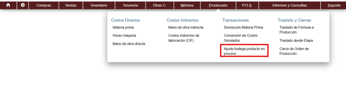 AJUSTE DE BODEGA PRODUCTO EN PROCESO 